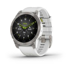 Умные часы Garmin EPIX (Gen 2) Sapphire, Титановый белый с белым ремешком