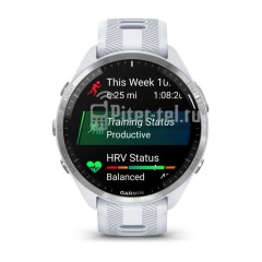 Умные часы Garmin Forerunner 965 белые, титановый безель, с белым ремешком