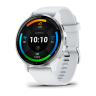 Умные часы Garmin Venu 3 45mm Advanced GPS Smartwatch Silver Whitestone с белым ремешком