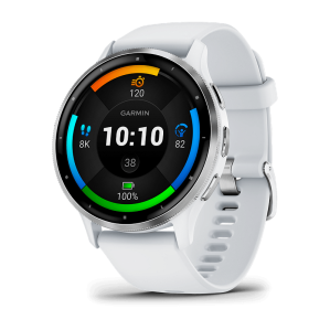 Умные часы Garmin Venu 3 45mm Advanced GPS Smartwatch Silver Whitestone с белым ремешком
